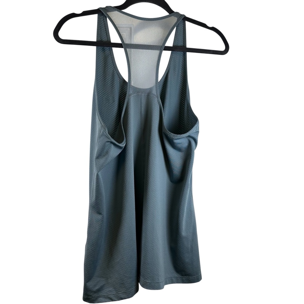 UA HeatGear Blue Gray Racerback Mesh Tank XL workout gym Fitness Running Sporty - Picture 2 of 6